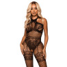 Leg Avenue - Net Halter Bodystocking Taille Unique - Noir